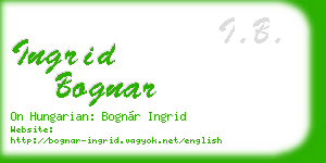 ingrid bognar business card