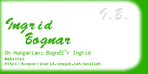 ingrid bognar business card